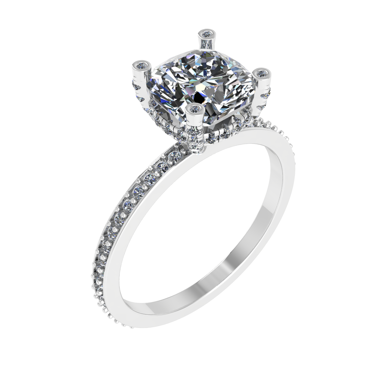HALO 7.00mm x 7.00mm CUSHION ENGAGEMENT RING